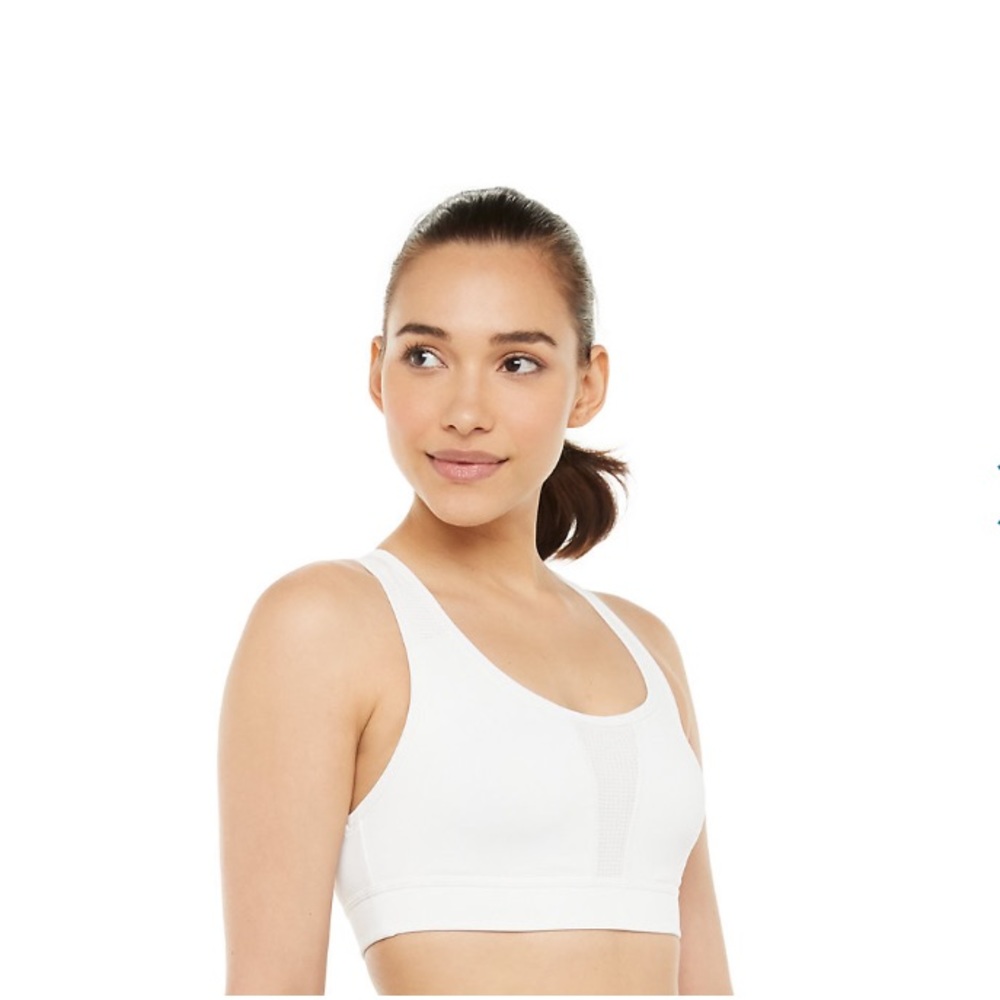 FILA SPORT | Performance Running Medium-Impact Sports Bra XS (32A & 32B) White